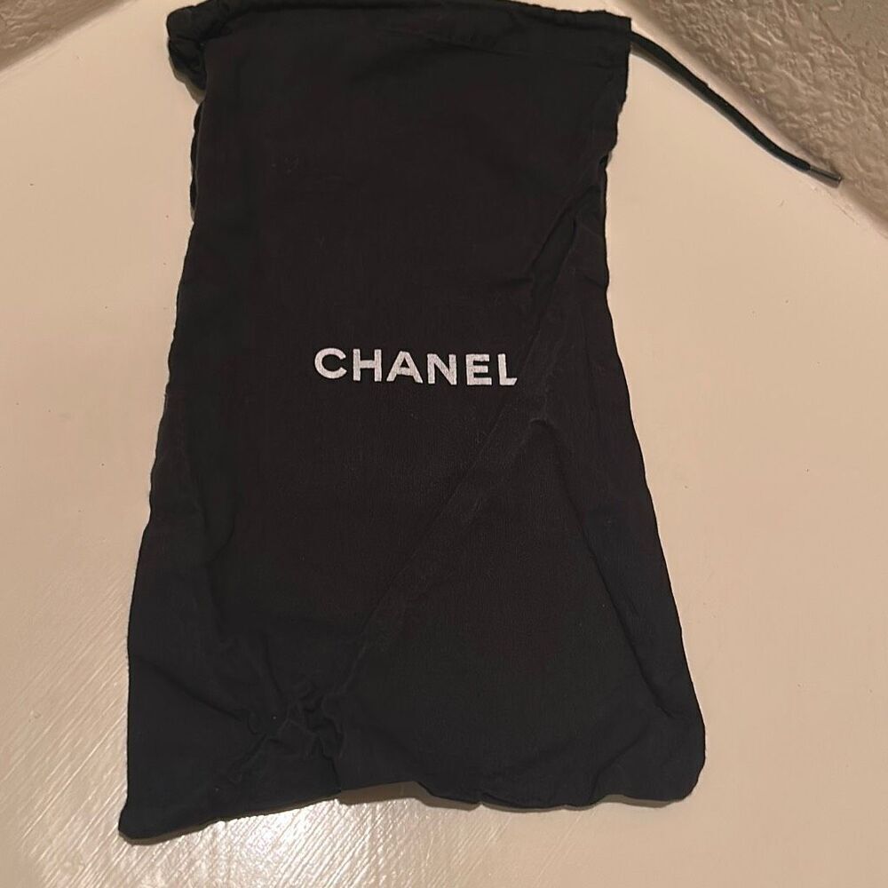 Chanel Drawstring Top Dustbag Black Cloth Gift Bag Storage Travel Rectangle